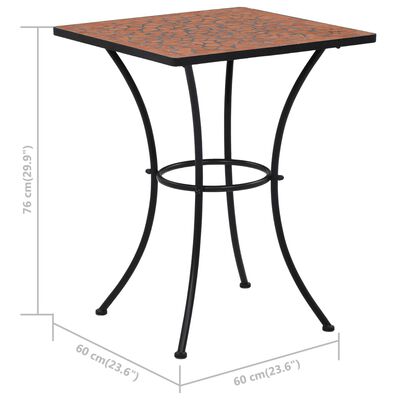 vidaXL Table de bistro mosaïque Terre cuite 60 cm Céramique