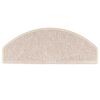 vidaXL Tapis d'escalier 15 pi&egrave;ces 65 x 24 x 4 cm Taupe Demi-rond Grand