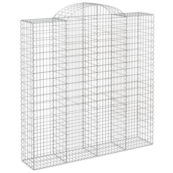 vidaXL Paniers à gabions arqués 2 pcs 200x50x200/220 cm Fer galvanisé