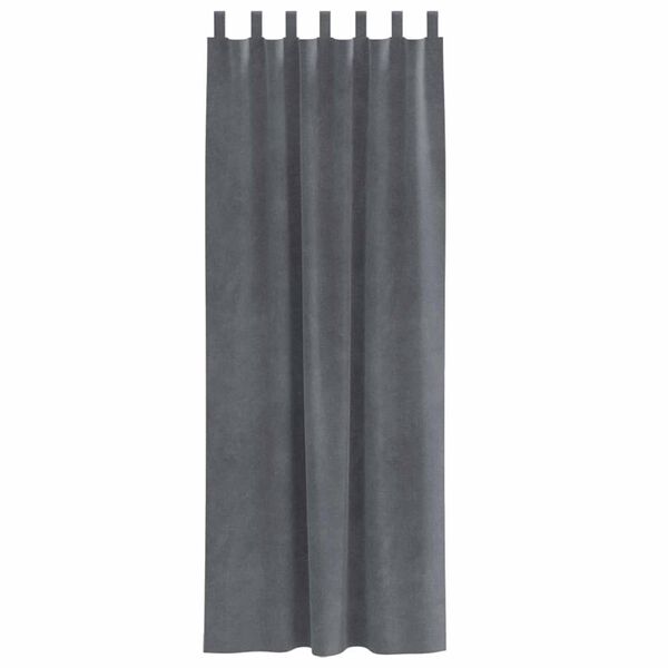 vidaXL Rideaux occultants 2 pcs Gris clair 140 x 245 cm Velours