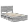 vidaXL Cadre de lit Gris Sonoma 135 x 190 cm Bois de pin massif