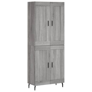 vidaXL Buffet haut Sonoma gris 69,5x34x180 cm Bois d'ing&eacute;nierie