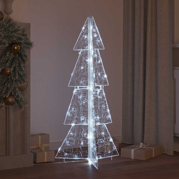 vidaXL Sapin de No&euml;l avec 100 LED Blanc Froid 120 cm Acrylique