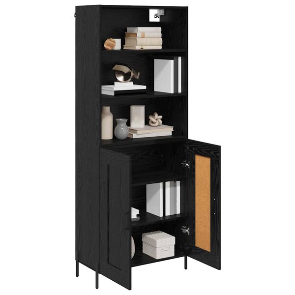 vidaXL Haut Armoire Ch&ecirc;ne noir 69,5 x 34 x 180 cm Bois d'ing&eacute;nierie