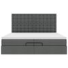 VidaXL Cadre de lit ottoman avec matelas gris foncé 200x200cm tissu