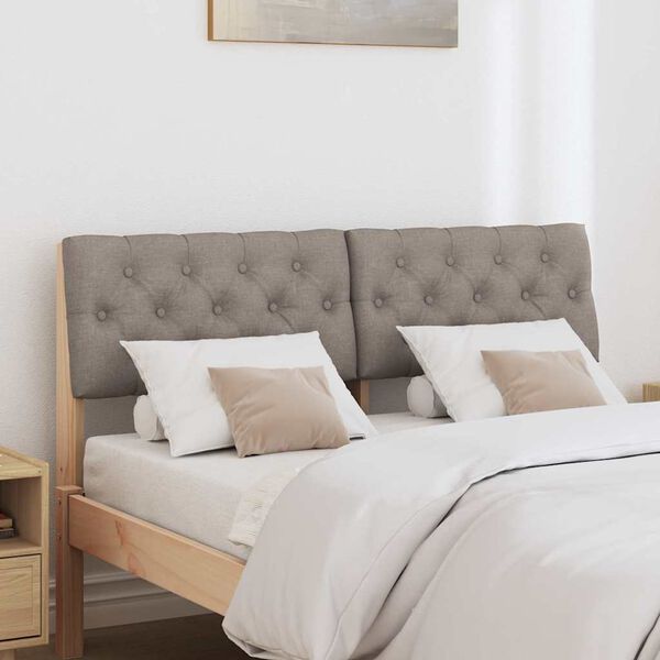 vidaXL T&ecirc;te de lit capitonn&eacute;e Taupe 120 cm Pin massif
