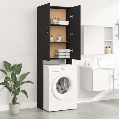 vidaXL Ensemble de meuble pour machine à laver Noir Aggloméré