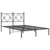vidaXL Cadre de lit m&eacute;tal sans matelas avec t&ecirc;te de lit noir 120x190cm