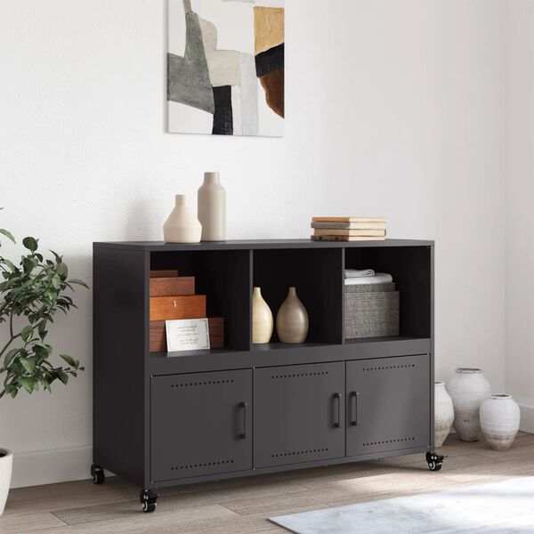 vidaXL Buffet noir 100,5x39x72 cm acier