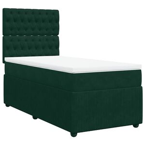 vidaXL Sommier &agrave; lattes de lit et matelas Vert fonc&eacute; 80x200 cm Velours