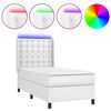 vidaXL Sommier &agrave; lattes de lit matelas LED Blanc 90x190cm Similicuir
