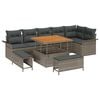 vidaXL Ensemble de canap&eacute; de jardin avec coussin 9 pcs Gris polyrotin