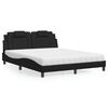 vidaXL Lit Viana avec matelas noir 160x200 cm similicuir