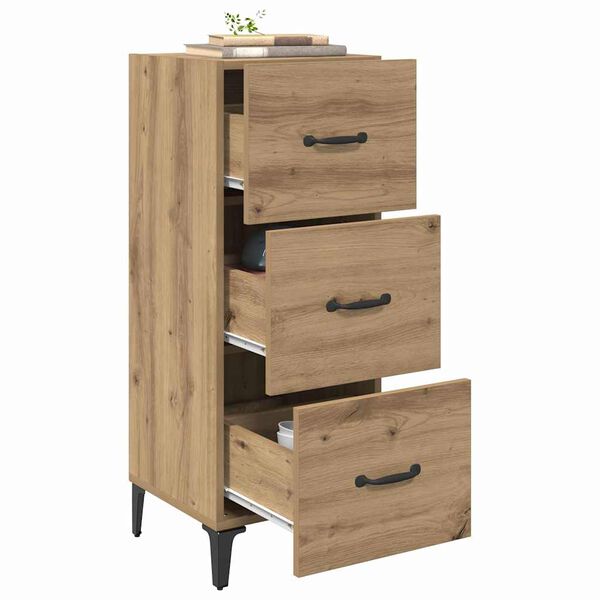 vidaXL Buffet Ch&ecirc;ne artisanal 34,5 x 34 x 90 cm Bois d'ing&eacute;nierie