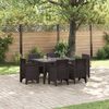 vidaXL Ensemble de salle &agrave; manger pour jardin 7 pcs Marron Rattan Polt