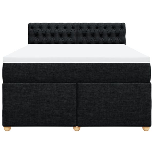 vidaXL Sommier &agrave; lattes de lit avec matelas Noir 160x200 cm Tissu