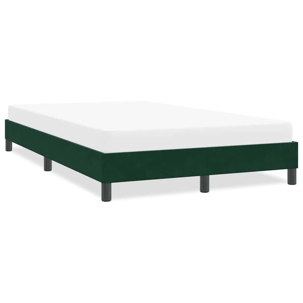 vidaXL Cadre de lit sans matelas vert fonc&eacute; 120x220 cm velours