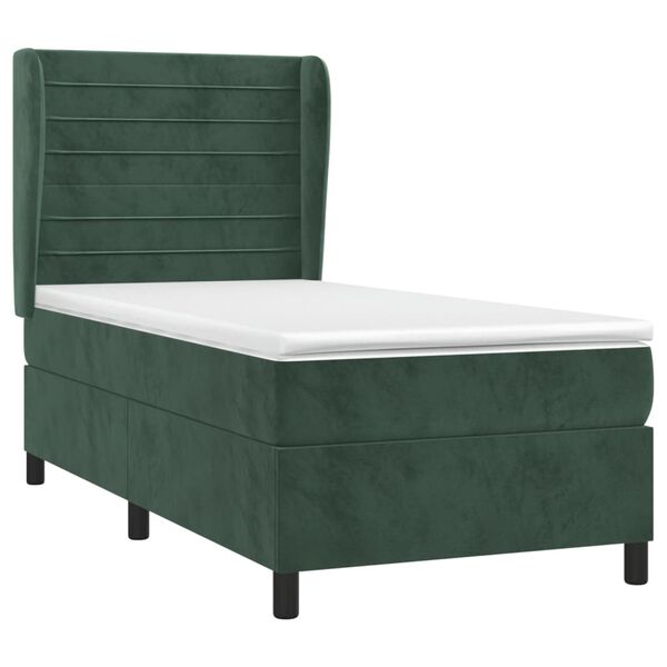 vidaXL Sommier à lattes de lit avec matelas Vert foncé 100x200 cm