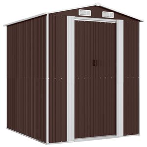 vidaXL Abri de jardin Marron fonc&eacute; 192x191x223 cm Acier galvanis&eacute;