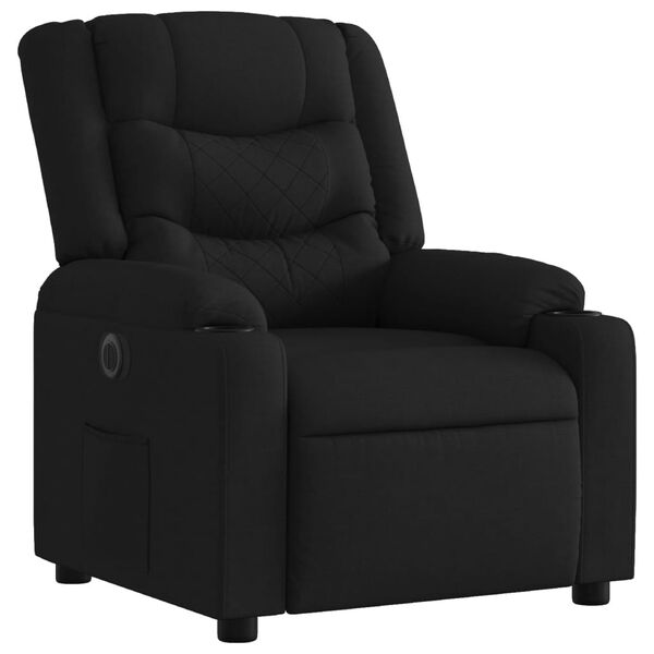 vidaXL Fauteuil inclinable électrique Noir Tissu