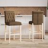 vidaXL Chaises de bar lot de 2 bois massif d'h&eacute;v&eacute;a et tissu