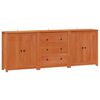 vidaXL Buffet avec tiroir 3 pcs Brun Cir&eacute; Pin massif