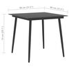vidaXL Table &agrave; d&icirc;ner de jardin Noir 80x80x74 cm Acier et verre