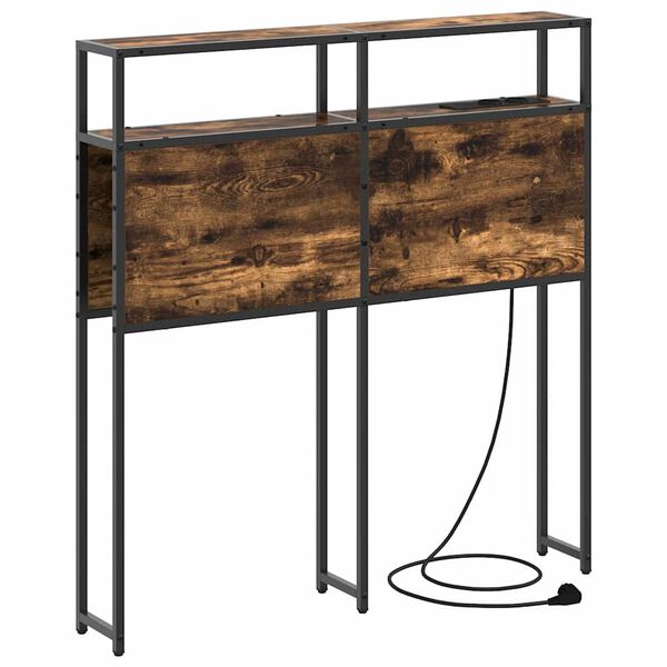 vidaXL T&ecirc;te de lit de rangement Ch&ecirc;ne fum&eacute; 75 cm Bois d'ing&eacute;nierie