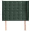 vidaXL T&ecirc;te de lit avec oreilles Vert fonc&eacute; 83x23x118/128 cm Velours
