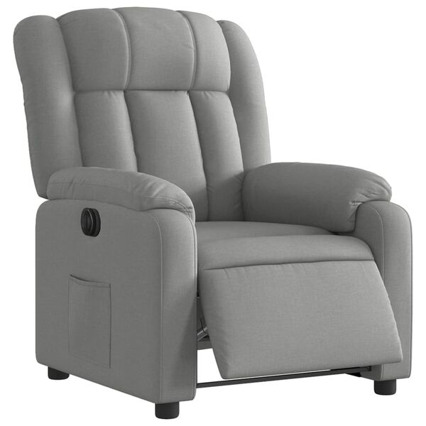 vidaXL Fauteuil inclinable &eacute;lectrique Gris clair Tissu