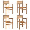 vidaXL Chaise 4 pcs Marron 56 x 55 x 90,5 cm Bois de teck massif