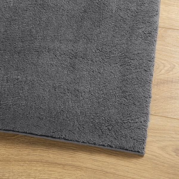 vidaXL Tapis HUARTE &agrave; poils courts doux lavable anthracite 240x340 cm