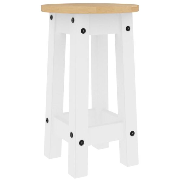 vidaXL Tabourets de bar lot de 2 blanc bois massif de pin