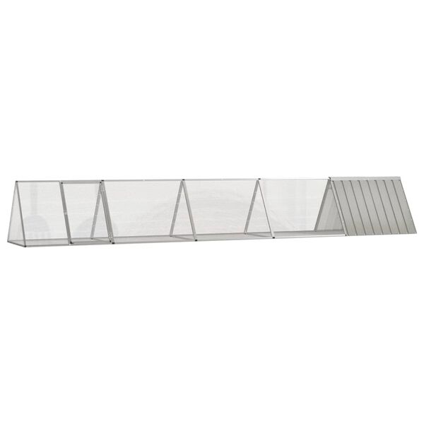 vidaXL Cage pour lapin Gris 504,5x80,5x71 cm Acier galvanis&eacute;
