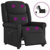 vidaXL Fauteuil massage inclinable électrique noir brillant similicuir