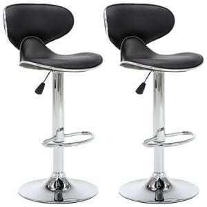 vidaXL Tabourets de bar 2 pcs noir similicuir