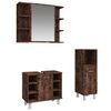 vidaXL Ensemble d'armoires de salle de bain 3 pcs ch&ecirc;ne fum&eacute;
