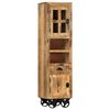 vidaXL Buffet sur roues 38x30x143 cm Bois de manguier solide brut