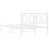 vidaXL Cadre de lit m&eacute;tal sans matelas et t&ecirc;te de lit blanc 120x200 cm
