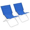 vidaXL Chaises de plage pliables lot de 2 Bleu
