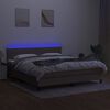 vidaXL Sommier &agrave; lattes de lit avec matelas LED Taupe 180x200 cm Tissu