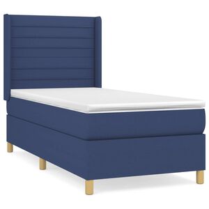 vidaXL Sommier &agrave; lattes de lit avec matelas Bleu 80x200 cm Tissu