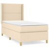 vidaXL Sommier &agrave; lattes de lit avec matelas Cr&egrave;me 90x200 cm Tissu