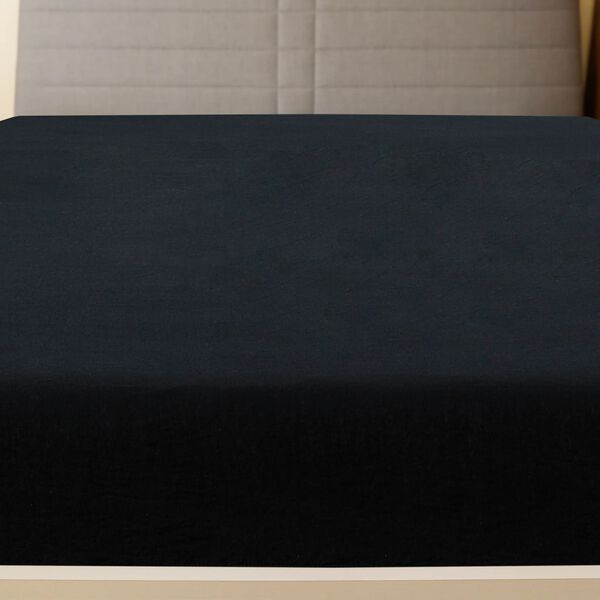 vidaXL Draps-housses Jersey 2 pcs Noir 90x200 cm Coton