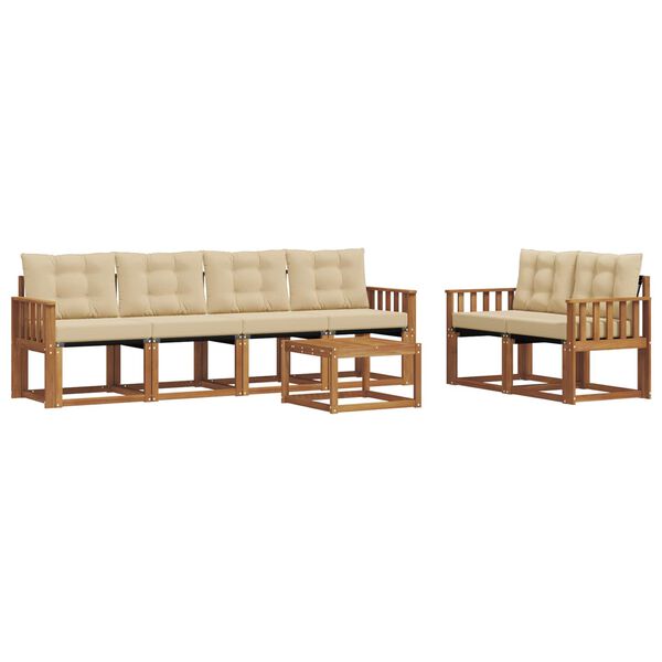 vidaXL Ensemble de canap&eacute;s d'ext&eacute;rieur 7 pcs Naturel et Beige
