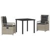 vidaXL Ensemble de salle &agrave; manger pour jardin 3 pc Gris clair