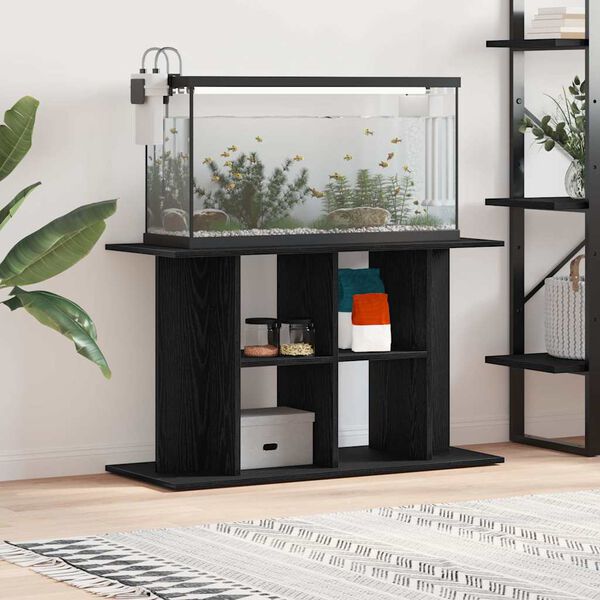 vidaXL Support d'aquarium Ch&ecirc;ne noir 100x40x60 cm Bois d'ing&eacute;nierie