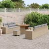 vidaXL Ensemble de canap&eacute; de jardin 10 pcs Beige et Gris clair