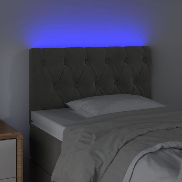 vidaXL T&ecirc;te de lit &agrave; LED Gris fonc&eacute; 80x7x78/88 cm Velours