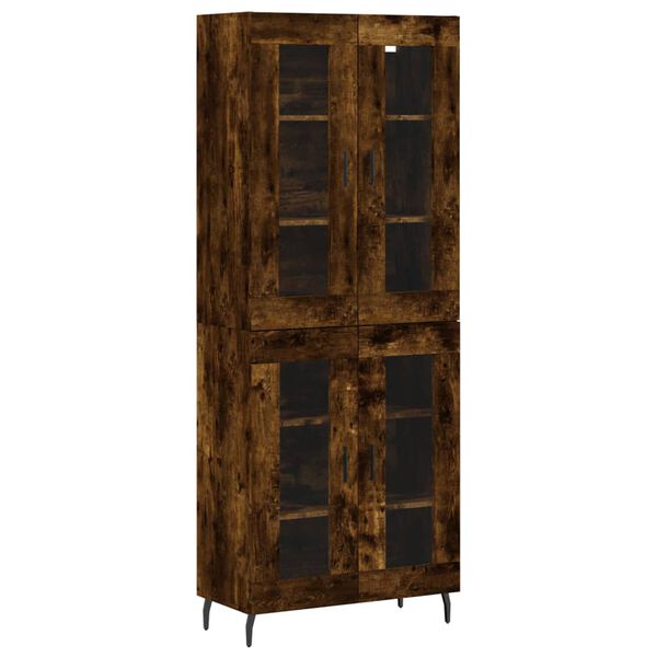 vidaXL Buffet haut Ch&ecirc;ne fum&eacute; 69,5x34x180 cm Bois d'ing&eacute;nierie